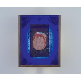 WPT Designs FN2IOBZ-RW Red Window Blue Wall Sconce, WET Bronze Damp Art Glass Lighting