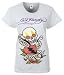 Ed Hardy T-Shirt "Death of Love" mit Strass Damen Hellblau Sky Blue Large