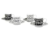 41dqEj5wHPL. SL160  Konitz Espresso Writing 3 Ounce Cups and Saucers, Set of 4, Black/White Reviews