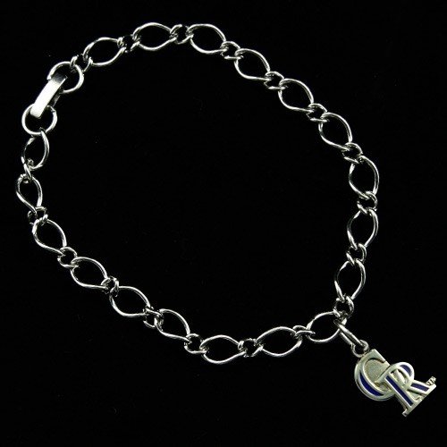 Colorado Rockies Ladies Silver-Tone Charm Bracelet