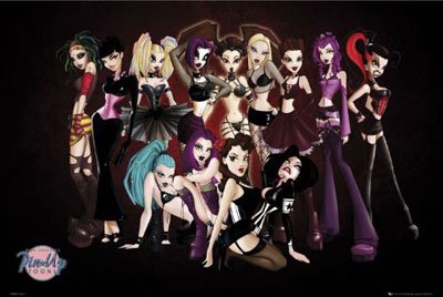 Pin Up Toons (Group) Black Wood-Mounted Art Poster Print - 24 X 36