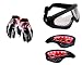 Auto Pearl Premium Quality Bike Accessories Combo Of Fox Hand Grip Glove Black & Red 1 Pair. & Premium Quality Adult Motorbike Motocross ATV / Dirt Bike Racing Transparent Goggles with Adjustable Strap - BLACK & Monster 7/8" Motorcycle Brush Guards Multi Colored Blinking LED Turn Signal Hand Bar Handguard Protector RS.2159.00