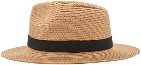 Reutry Unisex Summer Straw Jazz Hat Sun Hats Beach Fedora Cap Color 4