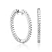 14k White Gold Inside-Out Hoop Diamond Earrings title=