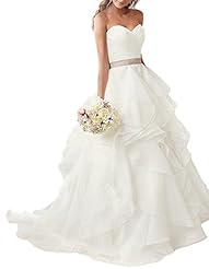  Organza Evening Dress/Bridesmaid Dress/Prom Dress/Party Dress/Wedding Dress  With a Sash  and Ruffles