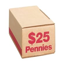 PM Company Securit Penny Corrugated Coin Boxes Printed 8.5 X 4.375 X 3.625 Inches, Red, 50 Per Bundle (61001)