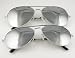 Silver Metal Aviator Sunglasses Mirrored Silver - Includes case.