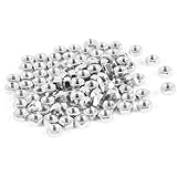 100Pcs M3 3mm Female Thread Hex Metal Nut Fastener Silver Tone