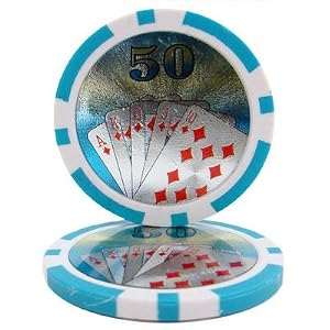 New-Royal-Flush-50-Poker-Chips-Eye-Catching-Laser-Graphics-High-Quality-Modern-Design