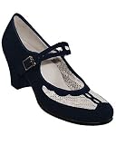 Aris Allen Womens Black & White 1940s Vintage Velvet & Mesh Mary Jane with Suede Sole 41dqSGUgIOL. SL160 Aris Allen Womens Black & White 1940s Vintage Velvet & Mesh Mary Jane with Suede Sole