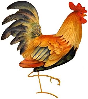 Small Wall Metal Art, Rooster Blue And Red, This attractive, hand-painted work of art can be hung in nearly any setting either by itself or in groups. Dimensions:10 x 1 x 12 in