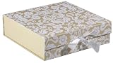 Think Posh Ivory/White Luxury Wedding Flock Keepsake Gift Box, Large