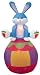 6 Foot Easter Inflatable Rabbit Sitting on Color Egg Yard Decoration