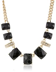 Anne Klein "Starry Night" Gold-Tone and Jet Frontal Stone Necklace, 18.75"