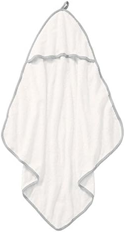 giggle Better Basics Hooded Bath Towel - Orange Trim (Organic Cotton) (One Size, Grey)