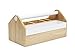 Umbra Toto Storage Box (Long), Perfect for Organizing Makeup, Brushes, Jewelry, Stationery, and More, Birch Wood Metal Finish, Natural/White