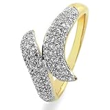 14K Yellow Gold 0.39 Carat Diamond Wrap Ring, Size 7