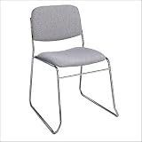 4 Pack Stack Armless Chair In Grey Finish By Office Star