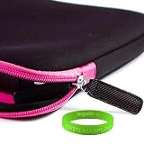 Elegant and Stylish Pink and Black Reversible Neoprene Sleeve for Asus Eee Pad Slider SL101-A1, SL101-B1+ VanGoddy Live*Laugh*Love Wristband