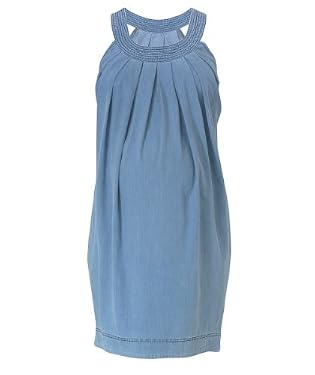 Maternity Denim Round Neck Dress