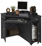 Oxford 50"w Corner Computer Desk, 30"Hx50"W, BLACK