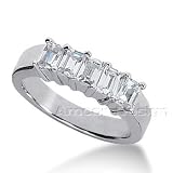 41dqkN9p83L. SL160  14K White Gold Wedding band   1.35CT Emerald Cut Diamond Ring, All Sizes Available