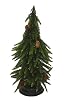 18" Artificial Evergreen Glitter Christmas Tree with Pinecones and Base #MC-5870