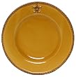 Majolica Fleur De Lis Ceramic Pottery Dinner Plate Caramel 10.5"D Set / 2