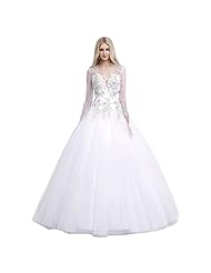 V-neck Satin/Tulle Lace Beaded Applique Open-Back Sheer   Ball Gown  Dress