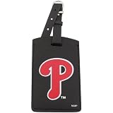 MLB Philadelphia Phillies Black Leatherette Printed Logo Bag Tag