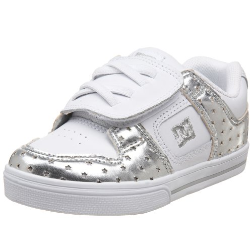 DC Toddler Pure V Skate Shoe - White Silver - 8 W US Toddler