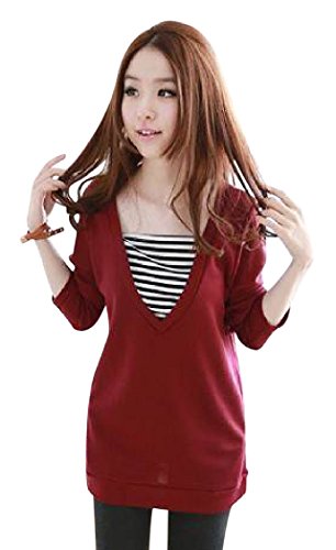 選べる 2色 切り替え ボーダー ワンピース Y03