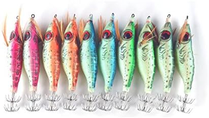10pcs Glow in Dark Luminous Squid Jigs 3.5" 6.5g