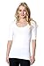 CordiU Apparel Burnout Slub Knit V-Neck 3/4 Sleeve Stretch T-Shirt Top Tee