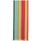 Durable Hand Woven 100% Cotton Colorful Blue and Orange Striped Table Runners 12x72 Inches Set of Two by 
