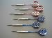 6 CHROM-DARTPFEILE mit STAHLSPITZEN und 2 x EMPIRE®-DARTTASCHE