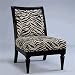 Powell Metro Black Accent Chair with White/Onyx Tiger Striped Fabric