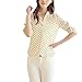 Shouhengda Women Long Sleeve Chiffon Blouse Floral Printed Button Shirts