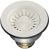 White Kitchen Sink Drain Basket Strainer Flange Stopper