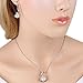 EleQueen Women's Crystal Cream Simulated Pearl Bridal Pendant Necklace Leverback Earrings Set Ivory Color Silver-tone