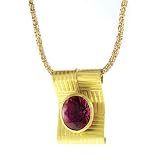 22K Gold King Tutankhamun Scroll Necklace by Suz Andreasen, MADE IN AMERICA