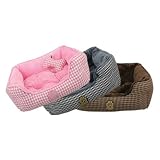 Puppia PUAU350BRLG Bed - Hounds Tooth 21x9.5x19 Brown Large