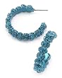 Blue Rhinestone Hoop Fashion Earrings