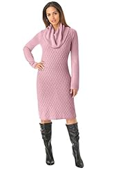 Plus Size Draped Cowl Neck Sweater Knit  Dress
