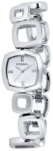 Fossil Women's ES1869 Core Square Link Stainless Steel Silver Dial Watch