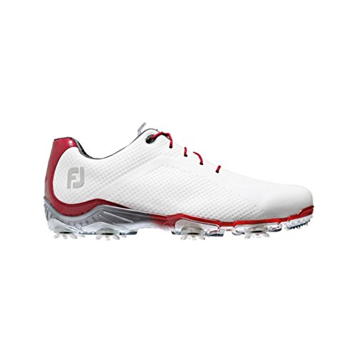 FootJoy Mens D.N.A. Golf Shoes (Previous Season Style) White/Red Medium 10, Size: 10 Medium US