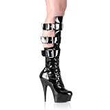 Delight-1028 5 3/4"Lace-Up PF BT W/Triple Straps Side Zip