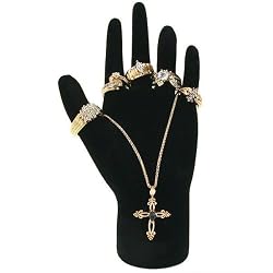 Black Flocked Velvet Elegant Hand Display Jewelry Stand