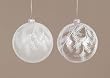 Pack of 12 Nature's Glow Frosted Clear Leaf Print Glass Ball Christmas Ornaments