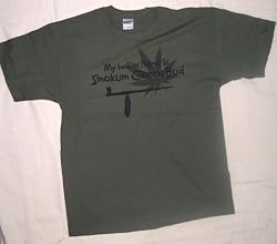 MY INDIAN NAME IS SMOKUM GREEN BUD T-SHIRT - stoner t-shirts - POT SHIRTS - WEED T-SHIRTS